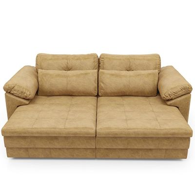 Sofá Retrátil Para Sala de Estar 2 Lugares 175cm Riza S03 Couro Soft Bege - Lyam Decor