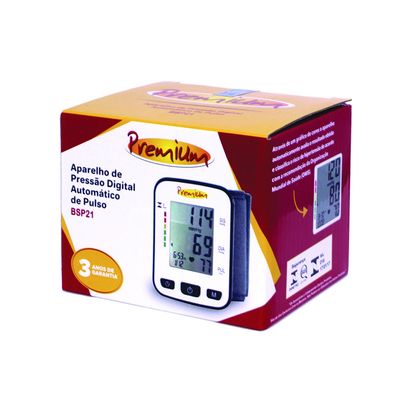 Aparelho de Pressão Automático de Pulso Premium BPSP21 Digital 3V