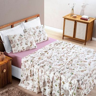 Jogo De Cama Malha Queen Quality 04 Peças - Butterfly