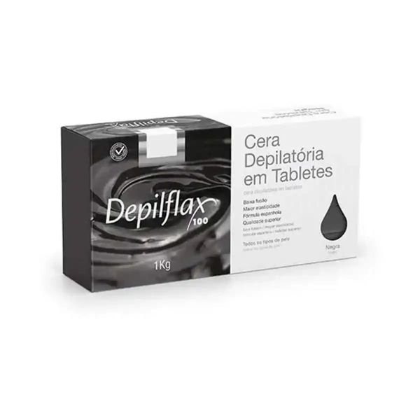 Cera Depilatória Quente Negra Depilflax 1KG