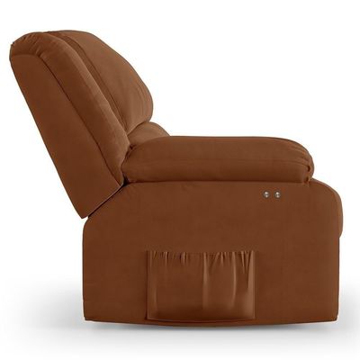 Poltrona Do Papai Reclinável Pietra Power Touch Usb Fh9 Veludo Terracota - Mpozenato