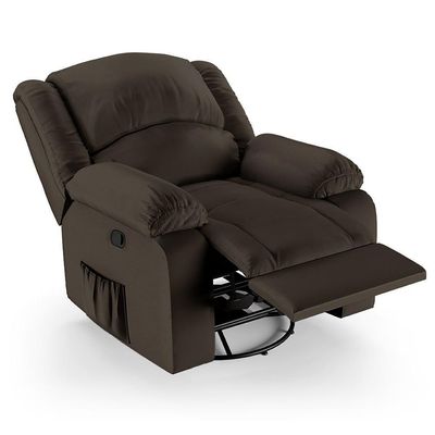 Poltrona Do Papai Reclinável Pietra Glider Giratória Usb Fh9 Pu Marrom - Mpozenato
