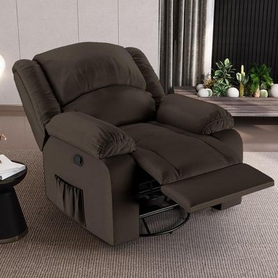 Poltrona Do Papai Reclinável Pietra Glider Giratória Usb Fh9 Pu Marrom - Mpozenato