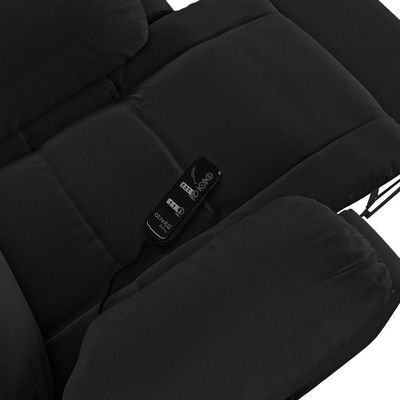 Poltrona Do Papai Reclinável Pietra Glider Giratória Massagem Fh9 Pu Preto - Mpozenato