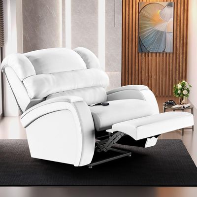 Poltrona Do Papai Reclinável Kalie Controle Power Elétrico Fh9 Pu Branco - Mpozenato