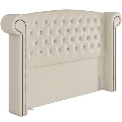 Cabeceira Cama Box Casal King 195 cm P05 Sofia Corino Branco - Lyam Decor
