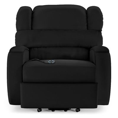 Poltrona Do Papai Reclinável Kalie Elevação Lift Elétrico Fh9 Pu Preto - Mpozenato