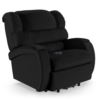 Poltrona Do Papai Reclinável Kalie Elevação Lift Elétrico Fh9 Pu Preto - Mpozenato