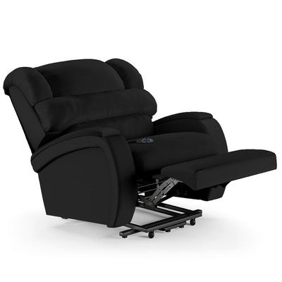 Poltrona Do Papai Reclinável Kalie Elevação Lift Elétrico Fh9 Pu Preto - Mpozenato