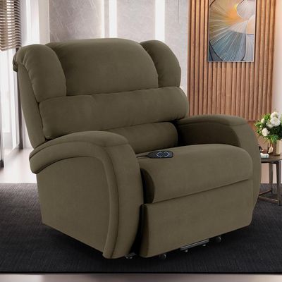 Poltrona Do Papai Reclinável Kalie Elevação Lift Elétrico Fh9 Veludo Capuccino - Mpozenato