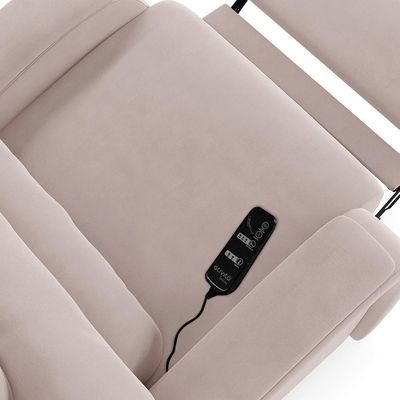 Poltrona Do Papai Reclinável Kalie Glider Giratória Massagem Fh9 Veludo Rosê - Mpozenato