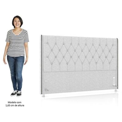 Cabeceira Cama Casal Queen 160cm Florenza P02 Linho Cinza Claro - Mpozenato