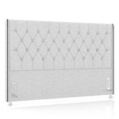 Cabeceira Cama Casal Queen 160cm Florenza P02 Linho Cinza Claro - Mpozenato