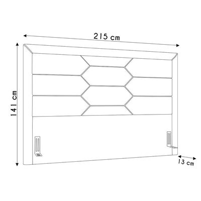 Cabeceira Cama Casal King 195cm Texas P02 Linho Cinza Claro - Mpozenato