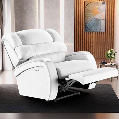 Poltrona Do Papai Reclinável Kalie Power Touch Fh9 Pu Branco - Mpozenato
