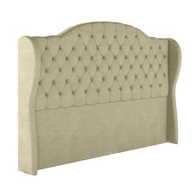 Cabeceira Estofada King 195 Cm Cristal Veludo Bege
