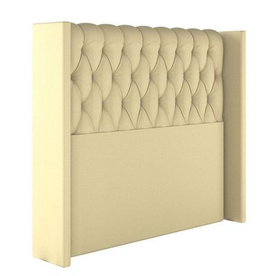 Cabeceira Estofada Solteiro 90 Cm Pérola Linho Cor: Creme