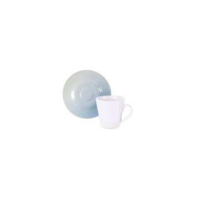 Conjunto Xícara e Pires de Café Tramontina Polaris em Porcelana, 70 ml