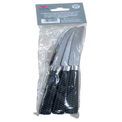 Kit 6 Faca de Mesa Inox Linha Gramado - Preta