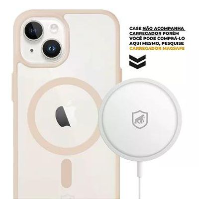 Kit Capa Magsafe Rosa e Pelicula Nano Vidro para iPhone 15 - Gshield