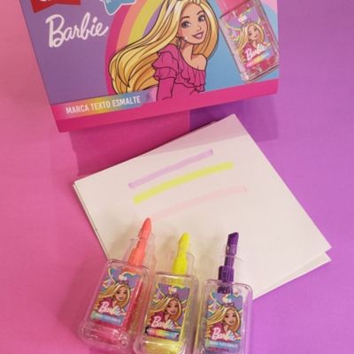 MARCA TEXTO BARBIE FORMATO DE ESMALTE NEON - SORTIDO - TRIS
