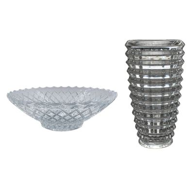 KIT DECORAÇÃO VASO E CENTRO DE MESA VIDRO CRISTAL