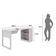 Mesa Para Escritório 160cm com 2 Prateleiras Reversível ME4182 Branco Tecnomobili