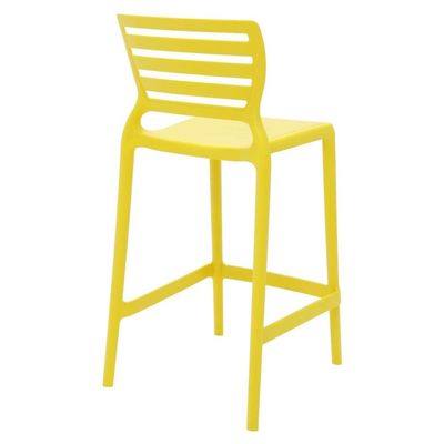 Jogo 4 Banquetas Tramontina Sofia Cadeiras Altas de Plástico Resistente Amarelo Sala de Estar Lazer