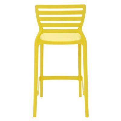 Jogo 4 Banquetas Tramontina Sofia Cadeiras Altas de Plástico Resistente Amarelo Sala de Estar Lazer