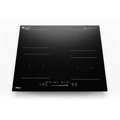 Cooktop De Indução Philco PCTQ1 4 Bocas Função Turbo Display Digital Painel Touch Preto 220V