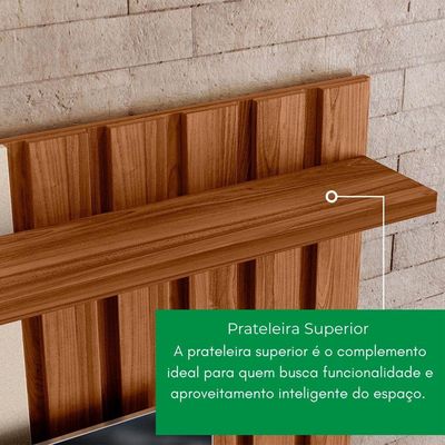 Home Rack Painel Suspenso 1.6 Vegas Sala Para Tv De 65 Polegadas Perola Metalizado Com Cinamomo Mel