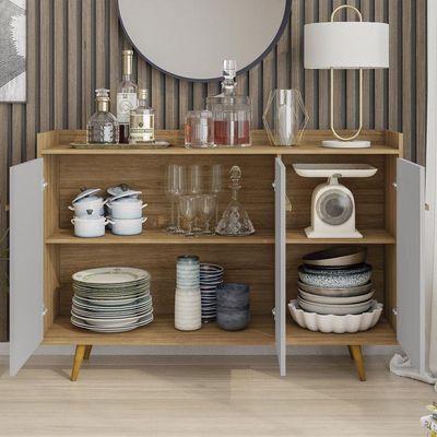 Aparador Buffet Quartzo Cinamomo Com Off-white - Bechara
