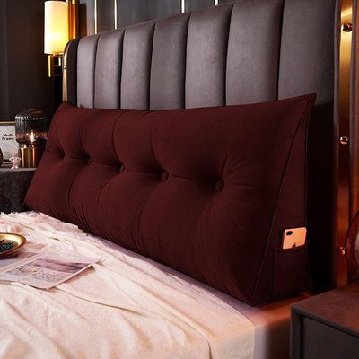 Almofada Para Cabeceira Encosto Apoio Lombar Spot 195cm Com Porta Celular Suede - Abmaza Vermelho