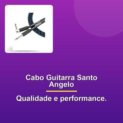 Cabo Guitarra Santo Angelo Têxtil 3,05m P10 Preto-azul P10
