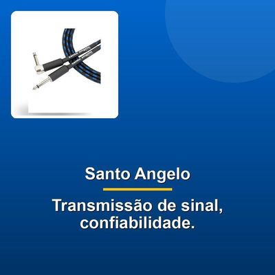 Cabo Guitarra Santo Angelo Têxtil 3,05m P10 Preto-azul P10
