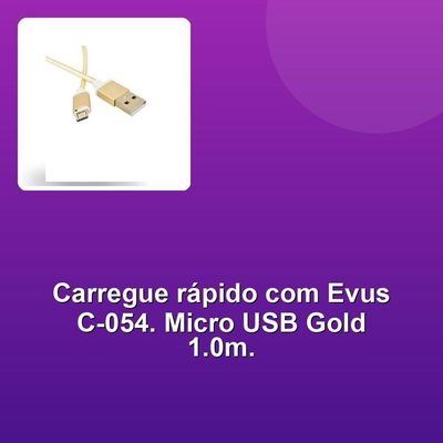 Cabo Usb Evus C-054 Fast Charge Micro Usb Gold 1.0m