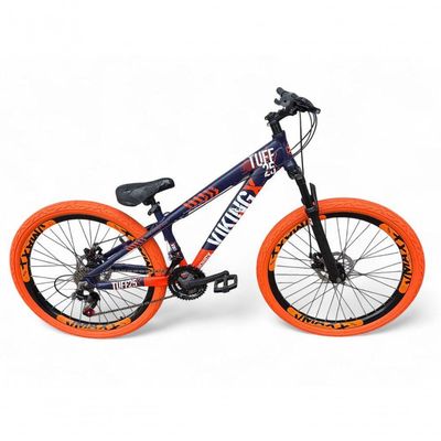 Bicicleta Aro 26 Vikingx Tuff Freeride 21v Aro Vmaxx Freio A Disco Garfo Suspensão Pneu Flame Roxo-Laranja X25