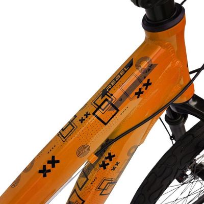 Bicicleta Aro 26 Gta Rebel Freeride Downhill Single 7v Rodas Vmaxx Freio A Disco Pneu Flame Preto Laranja
