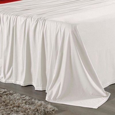 Jogo De Cama Queen Nobre 4 Peças Lençol Com Elástico De 30cm De Altura Malha 100% Algodão - Palha / Vermelho