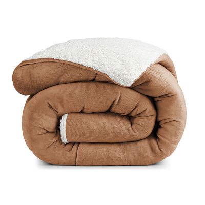 Edredom Bariloche King Dupla Face Sherpa - Apricot - 100% Poliéster