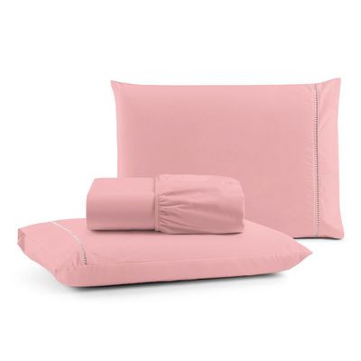Kit Jogo de Cama Lençol Mirante King 3 Peças com 4 Un. Cores 2 - 100% Algodão