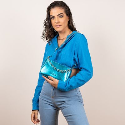 Bolsa Transversal Feminina Rafitthy 28.13720 Corrente Azul