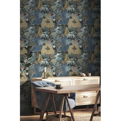 Papel de Parede Botany House Artemisia Azul 15502