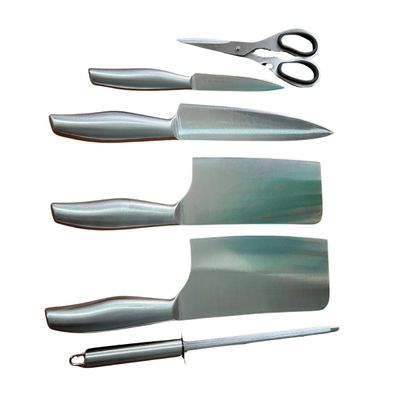 Conjunto de Facas 7 Peças com Suporte - Aço Inoxidável, Cabo Ergonômico, Ultra Afiado - Para Cozinha