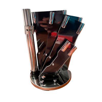 Conjunto de Facas 7 Peças com Suporte - Aço Inoxidável, Cabo Ergonômico, Ultra Afiado - Para Cozinha