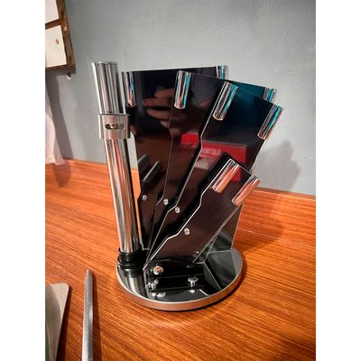 Conjunto de Facas 7 Peças com Suporte - Aço Inoxidável, Cabo Ergonômico, Ultra Afiado - Para Cozinha