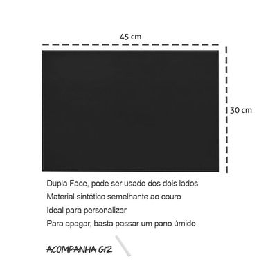 Desk Mouse Pad Preto Mesa Escritorio Jogo Americano 30x45cm