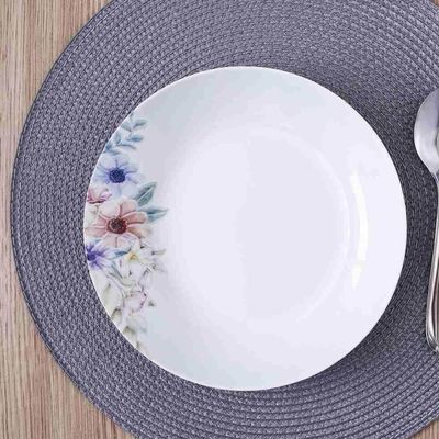 Jogo Pratos Rasos e Fundos 24 Peças em Porcelana Tramontina Floratta Mesa Posta Jantar