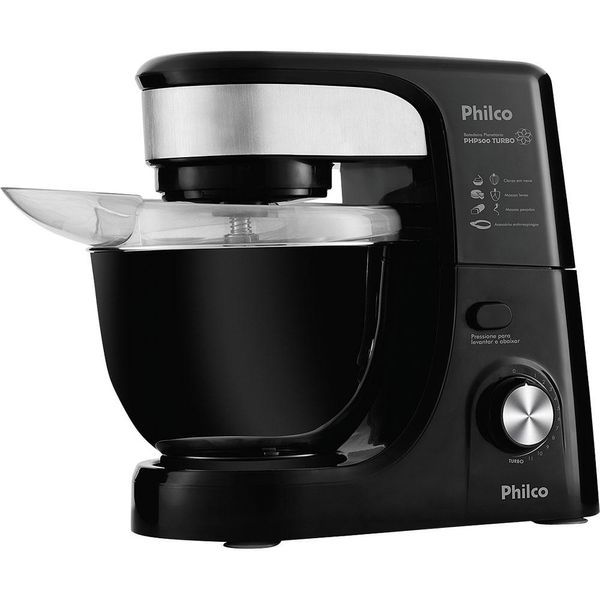 Batedeira Planetária Philco Turbo PHP500 com 12 Velocidades Preta 220V Preto / 220V