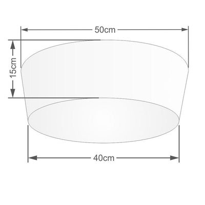 Plafon Cone Md-3004 Cúpula Em Tecido 15/50x40cm Rústico Bege - Bivolt